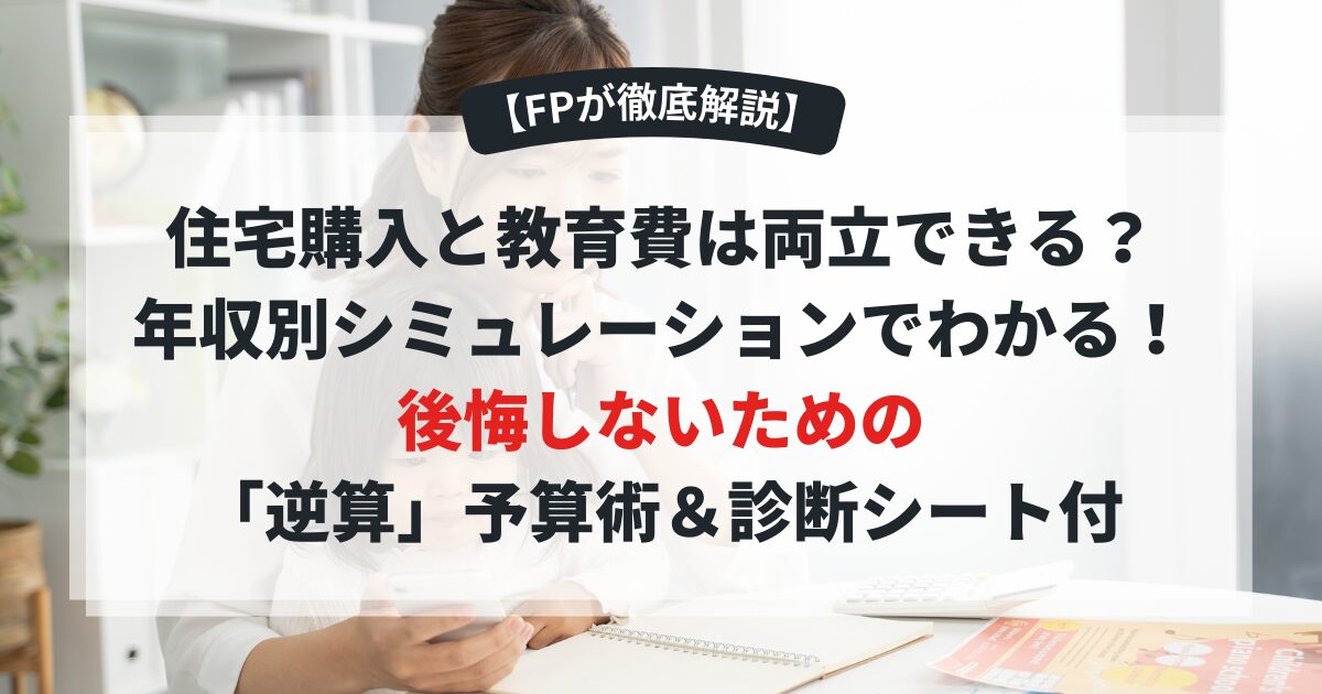【FPが徹底解説】住宅購入と教育費は両立できる？年収別シミュレーションでわかる！後悔しないための「逆算」予算術＆診断シート付