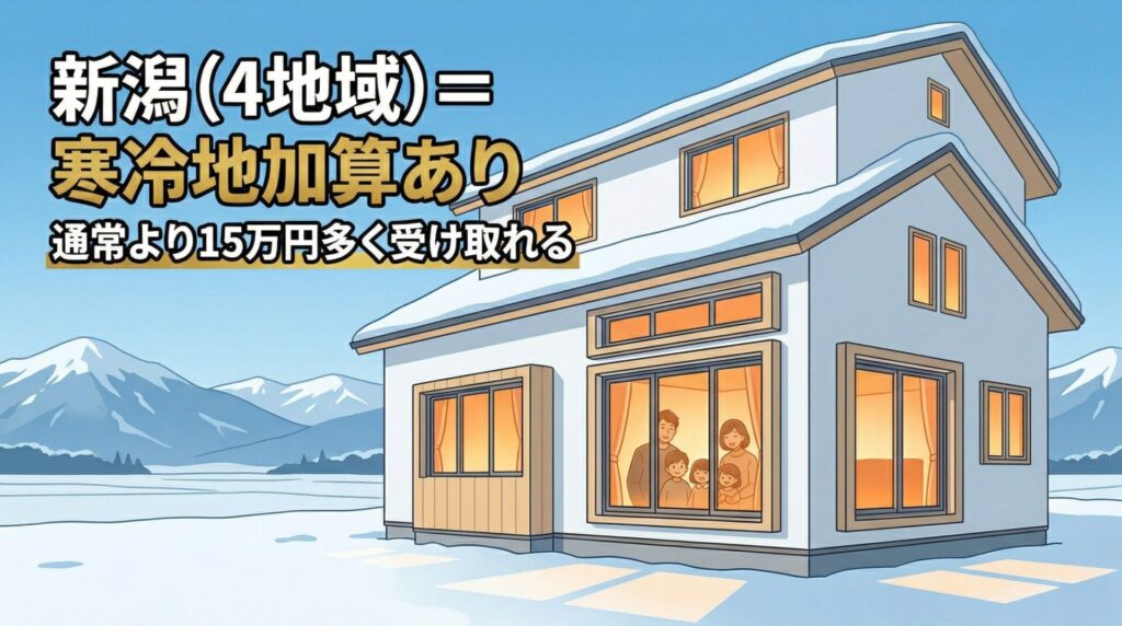 みらいエコ住宅2026補助金、新潟（4地域）は寒冷地加算あり！