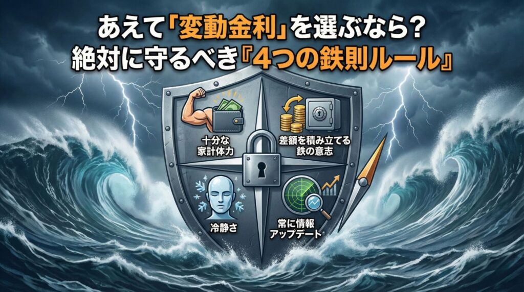 あえて「変動金利」を選ぶなら?絶対に守るべき『4つの鉄則ルール』