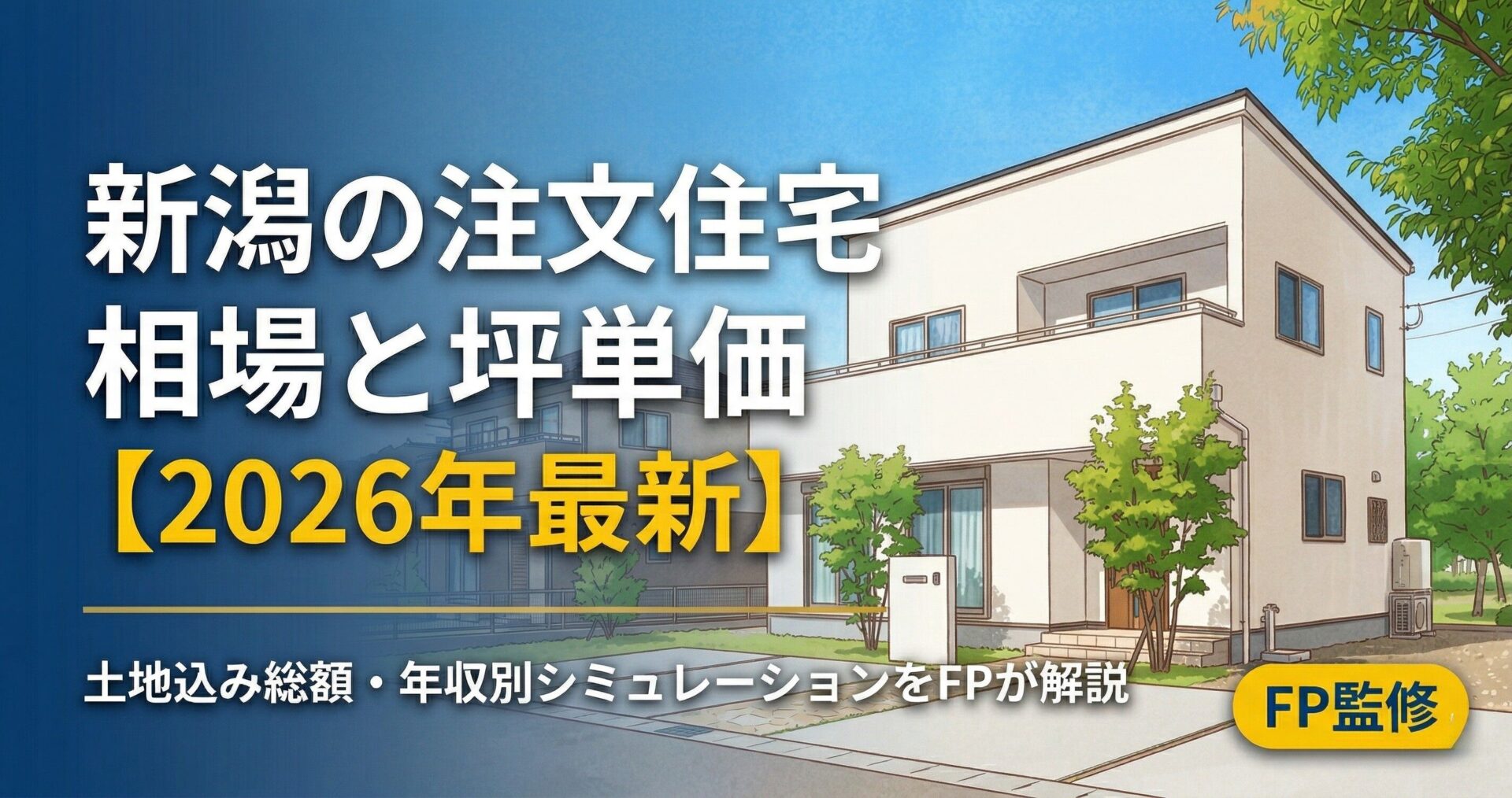 新潟の注文住宅の相場と坪単価【2026年最新】土地込み総額・年収別シミュレーションをFPが新潟市の実例で解説